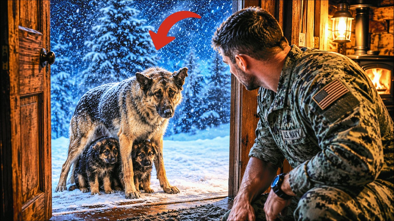 “Can My Puppies Come In?” the Mother Dog Seemed to Ask — The Navy SEAL Opened the Door. “All of You”