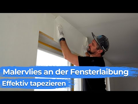 Clean and easy wallpapering of window reveals with painter’s fleece