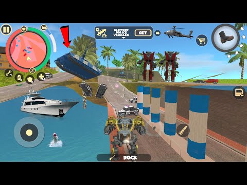 Rope Hero: Vice Town (BD 100 Assault Machine in Bridge) Blue Tank on Bridge - Android Gameplay HD