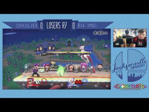 Jax Smash Weekly 4/6/17 - Quiksilver(Luigi) Vs BxA Xmas(Mewtwo) - Wii U Losers Top 8