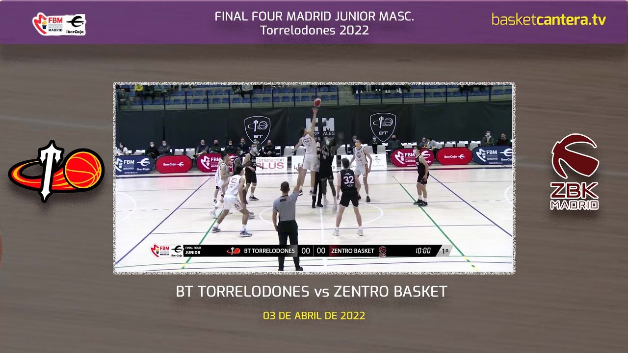U18M - BT TORRELODONES vs ZENTRO BASKET.- 3/4 puesto F4 Junior Masc. Madrid 2022 #BasketCantera.TV