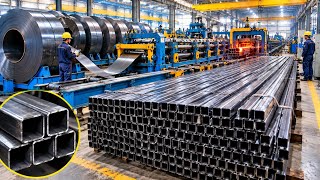 How Are Steel Coils Turned Into Square Pipes in a Factory? | Complete Manufacturing Process