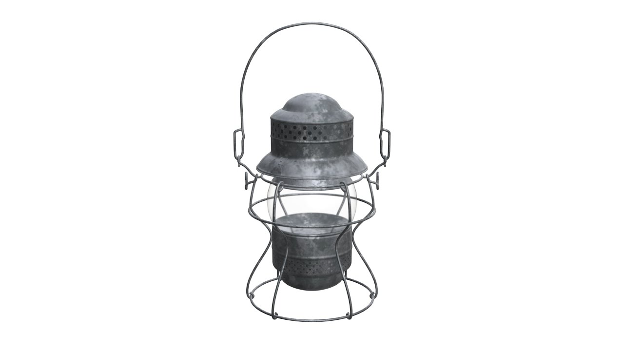Antique Train Lantern 3D Model