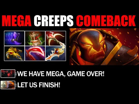 Divine Rapier Ember Spirit VS Mega Creeps - Crazy Comeback Immortal Rank Dota 2