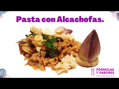 Pasta. con salsa. de #alcachofa y hongos de pino #crema. y perejil. Cómo hacer pasta con Alcauciles