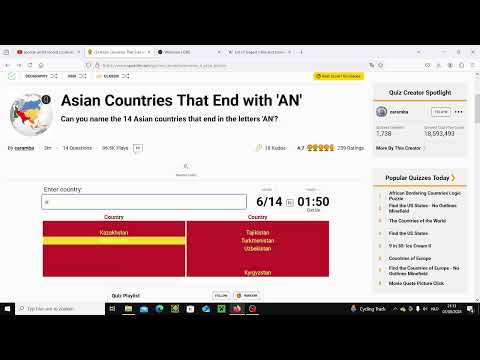 [SPORCLE WORLD RECORD] Typing Asian Countries That End with 'AN' (0:17)