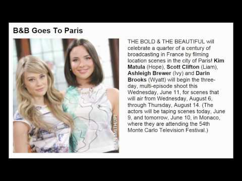 B&B FILM IN PARIS & MONACO Bold Beautiful Liam Hope Wyatt Ivy Scott Clifton Promo