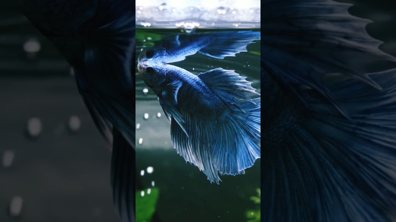 Light Blue Fighter Fish 💙 #bluebettafish #aquarium