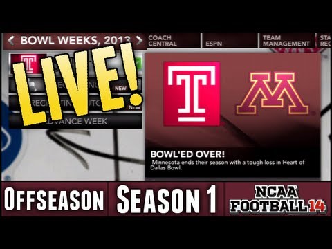 NCAA Football 14 Dynasty - Season 1 Offseason LIVESTREAM! 4:00 PM CENTRAL