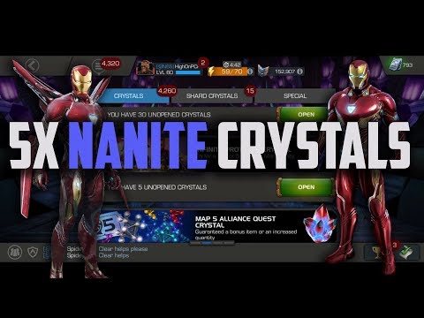 5x IW Iron Man Nanite Crystal Opening - Marvel Contest of Champions