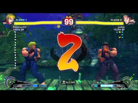 Playerjun52 [Ken] vs jyobin [Ryu] SSF4 Japanese Online Ranked Matches - TRUE-HD