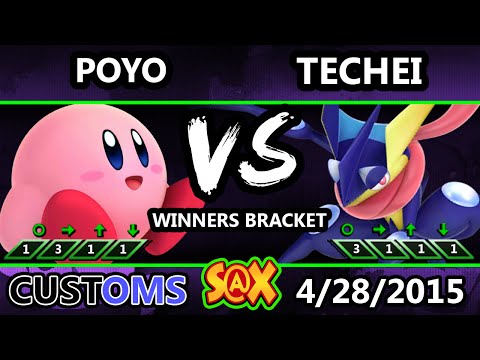S@X Customs - Poyo (Kirby, Luigi) Vs. Techei (Greninja) - SSB4 Tournament - Smash Wii U
