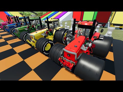 Super Strong Tractors on various Platforms & Test of New Farming Mods - Play together with Bazylland