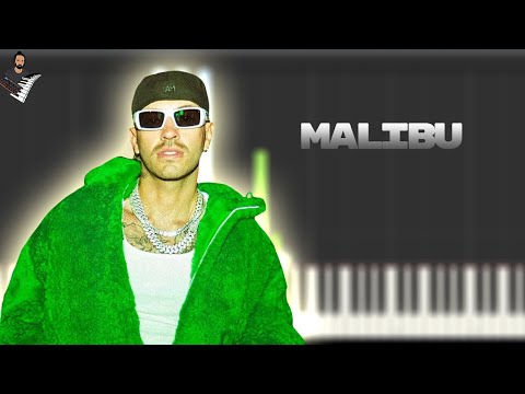 Feid, Ak4 20, Taiko - Malibu | Instrumental Piano Tutorial / Partitura / Karaoke / MIDI