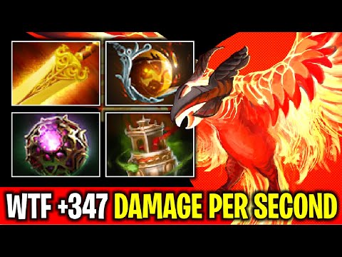INSANE DPS HERO..!! +346 Damage Per Sec Phoenix Mid Radiance + Timeless Relic 7.27 | Dota 2