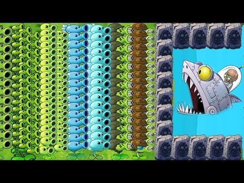 Plants vs Zombies 2 ALL PEA POWER-UP! vs BIG WAVE BEACH FINAL BOSS