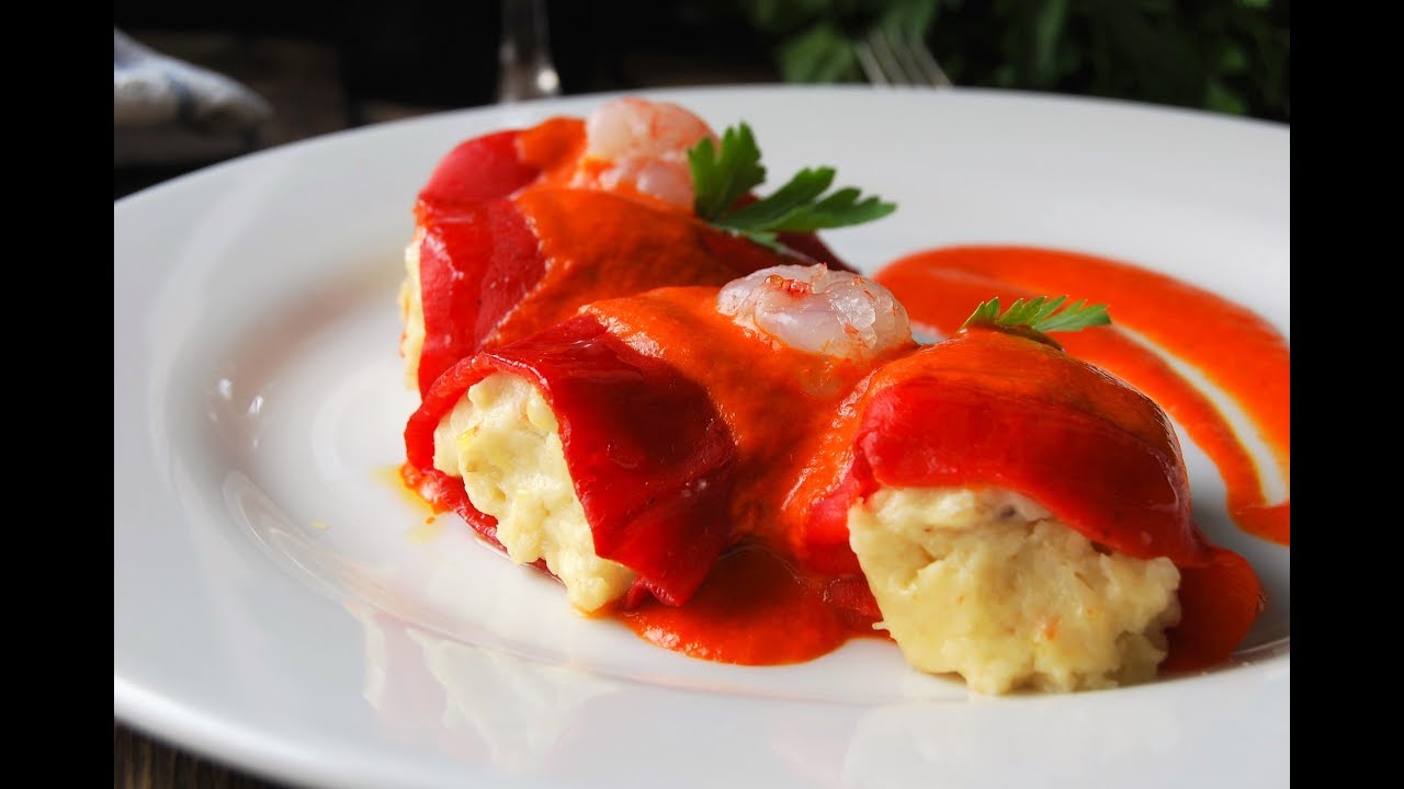 Watch Pimientos del piquillo rellenos de merluza y gambas Now Pimientos del piquillo rellenos de merluza y gambas