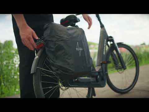 Voltano Regenhoes Enkele Fietstas / Rugtas - 18-30 Liter - 100% Waterdicht - Zwart