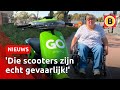 Pia baant zich in rolstoel een weg langs deelscooters | Omroep Brabant