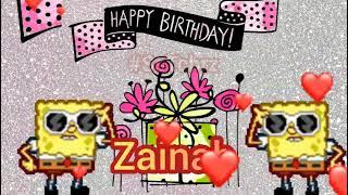 Zainab  Happy Birthday WhatsApp Status with Name  
