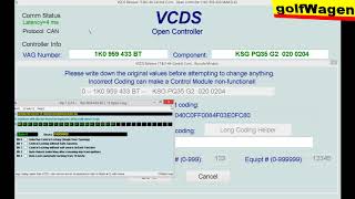 VW Golf 5, 1.9TDI 77kW /2008/ VCDS-VAG options (VCDS Release 17.8)