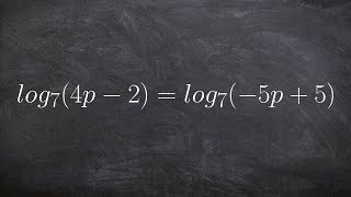 Learn how to use the one to one property of logarithms to help solve an equation