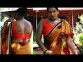 Poonam Tiwari S Beautiful Backless Sleeveless Ragini Orange Blouse Look Tutorial With Georgettesaree