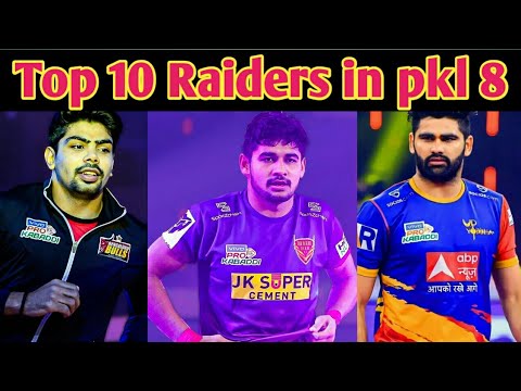Top 10 Raiders in pkl season 8.