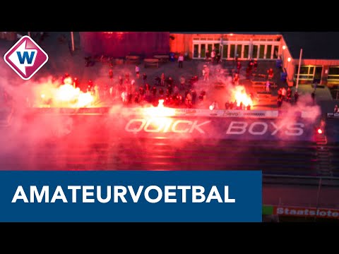 Fans moedigen Quick Boys aan met vuurwerk na laatste training voor kraker - OMROEP WEST SPORT