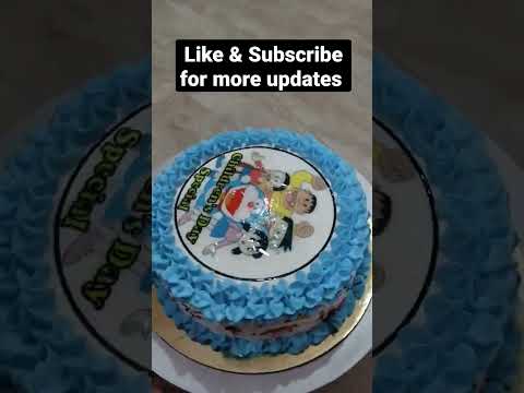 Easy Doremon Cake by jabeen's cake world || #short #shorts #viral #bts #ytshorts #happychildrensday