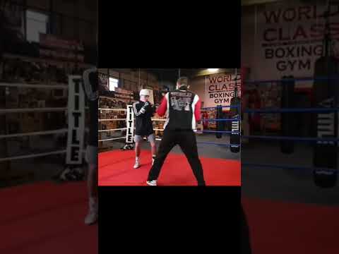 How to use a feint and footwork to get an angle to land a one two. #feint #footwork #angle #boxing