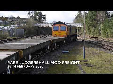 GBRf Class 66 Diesel 66781 rare shunting movement at Andover onto MOD Ludgershall line 25th Feb 2020