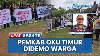 Ratusan Warga Demo Pemkab OKU Timur, Tuntut Kades Dinonaktifkan Terkait Dugaan Tanah Kas Desa