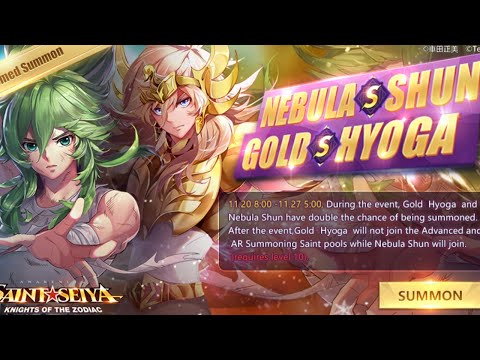 NOVO BANNER GOLD HYOGA + NEBULOSA SHUN DUELOS GALÁCTICOS RANK LENDÁRIO - SAINT SEIYA AWAKENING