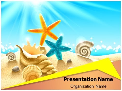 Beach Summer Holidays PPT PowerPoint template | thetemplatewizard.com