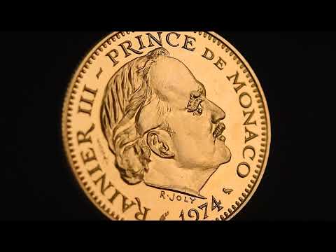 Coin, Monaco, Rainier III, 5 Francs, 1974, Paris, ESSAI, MS(63), Gold, KM:E62