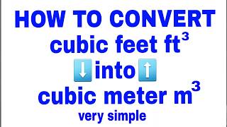 How to convert cubic feet to cubic meter