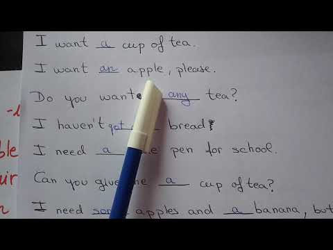 Inglés: uso de A, An, Some, Any.