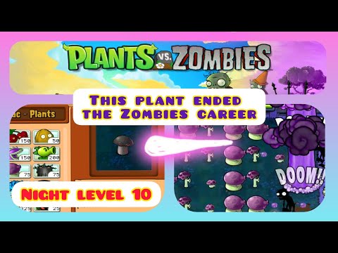 DOOM ! SHROOM ! - awesome plant |last level of night mode |#plants_vs_zombies#strategy_game#gaming