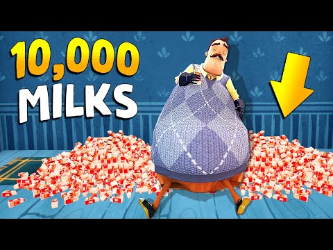 Forcing The Neighbor To Drink 10,000 Cartons of Milk!!! | Hello Neighbor Gameplay (Mods)