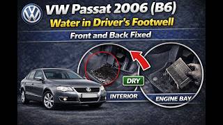 VW Passat 2006 b6 water in drivers footwell front and back fixed