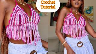 Crochet Fringe Bralette Top | Easy Step-by-Step Tutorial