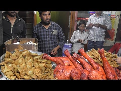 Crispy Chicken Leg Piece @ 80 rs - Crispy Samosa - Shami Kabab @ 10 rs - Indian Street Food Video