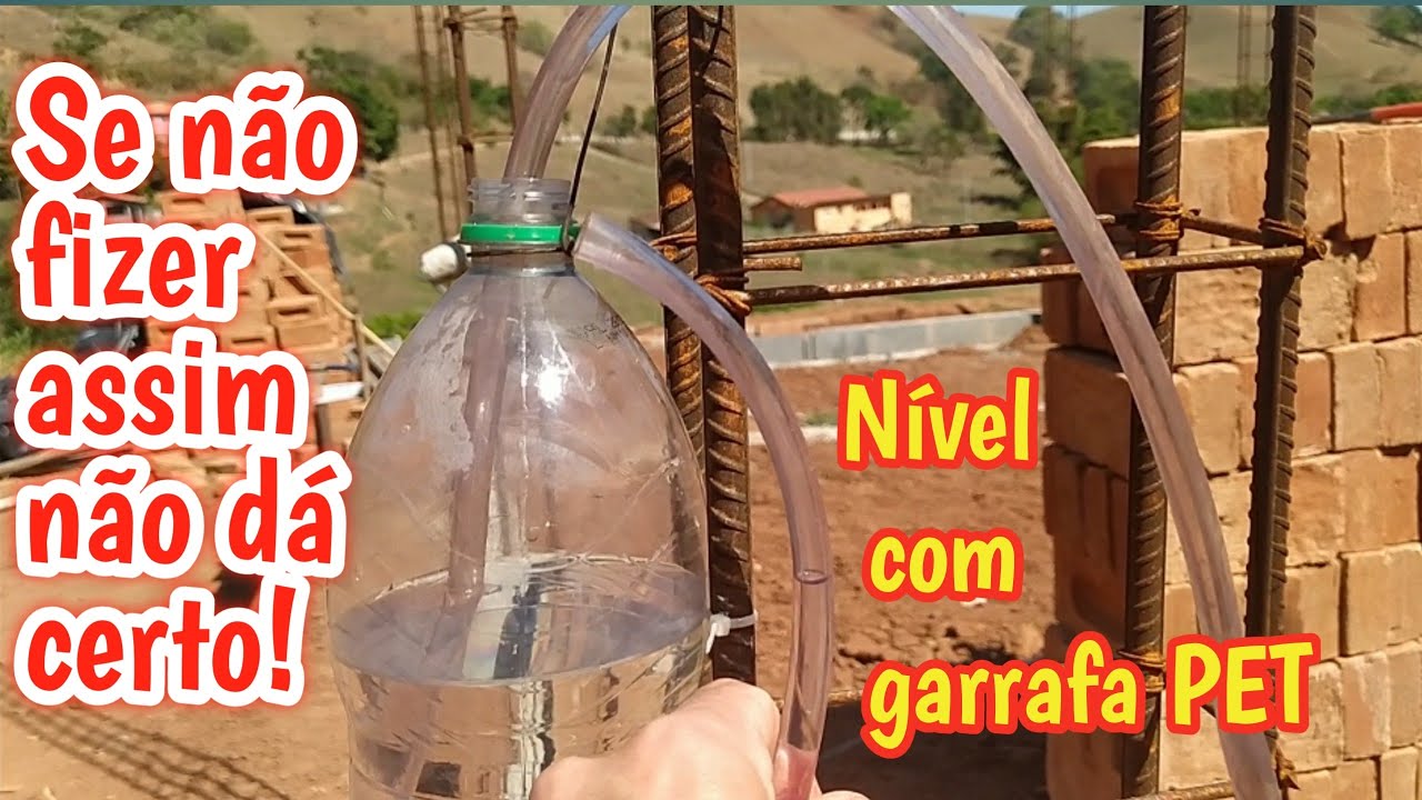 Tirar nível com garrafa pet, só assim que vai ficar certo