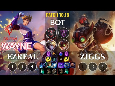 GRF Wayne Ezreal vs Ziggs Bot - KR Patch 10.18