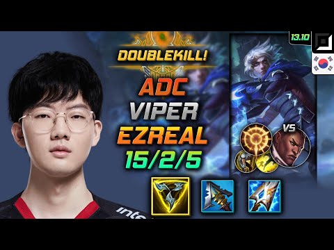 Ezreal Adc Build Viper Trinity Force Press the Attack - LOL KR Challenger Patch 13.10