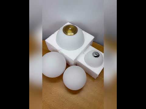 Плафон стеклянный шар Premium белый матовый D150 с бронзовым креплением под лампу G9/E14