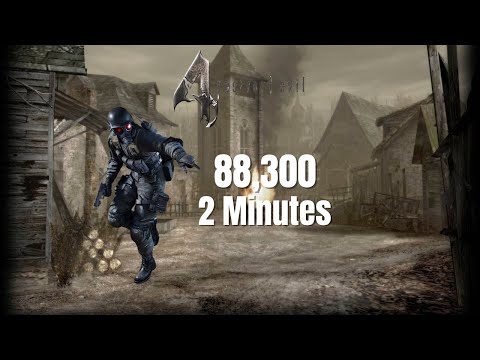 RE4 PC 60fps Mercenaries - Hunk - Village - 88,300 in 2 Minutes