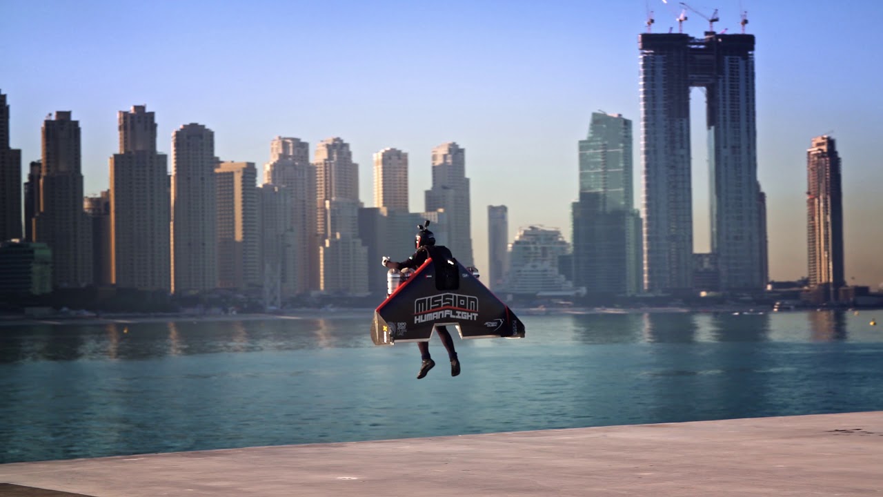 Dubai Police perform a gravity defying jetpack show 