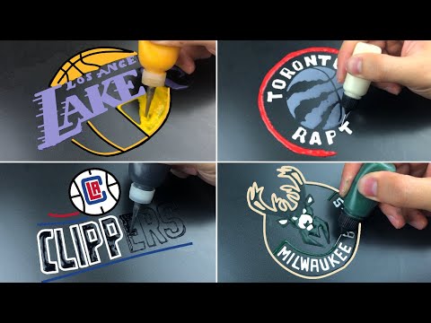 NBA Team Logos Pancake Art - Los Angeles Lakers, Milwaukee Bucks, LA Clippers, Toronto Raptors